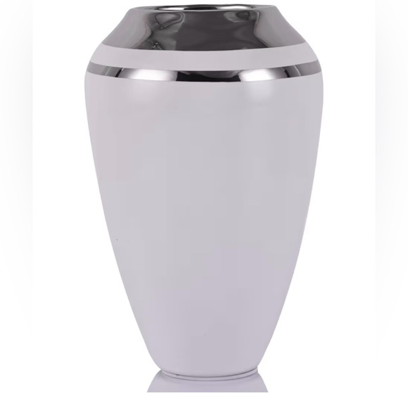 Small White & Silver Nordic Modern Ceramic Vase Brand New - Picture 5 of 10